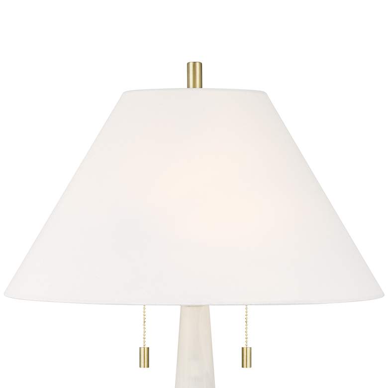 Image 3 Possini Euro Regina 33" High White Glass 2-Light Table Lamp more views