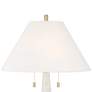 3_Possini Euro Regina 33" High White Glass 2-Light Table Lamp more views