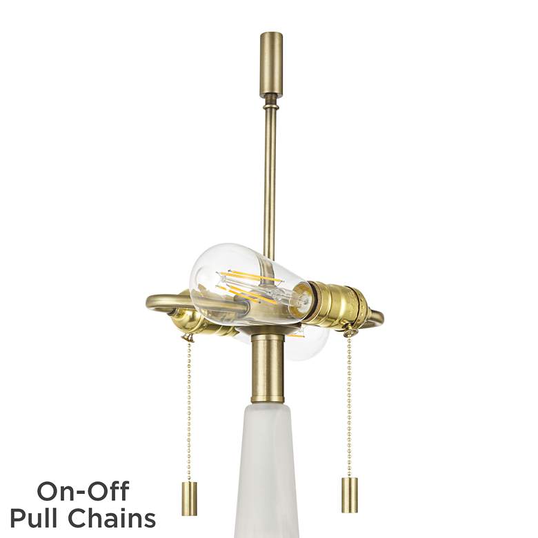 Image 5 Possini Euro Regina 33" High White Glass 2-Light Table Lamp more views