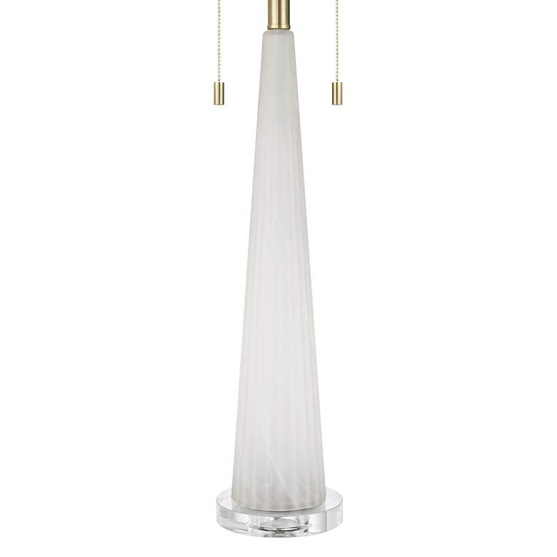 Image 6 Possini Euro Regina 33" High White Glass 2-Light Table Lamp more views