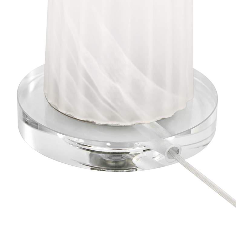 Image 7 Possini Euro Regina 33" High White Glass 2-Light Table Lamp more views