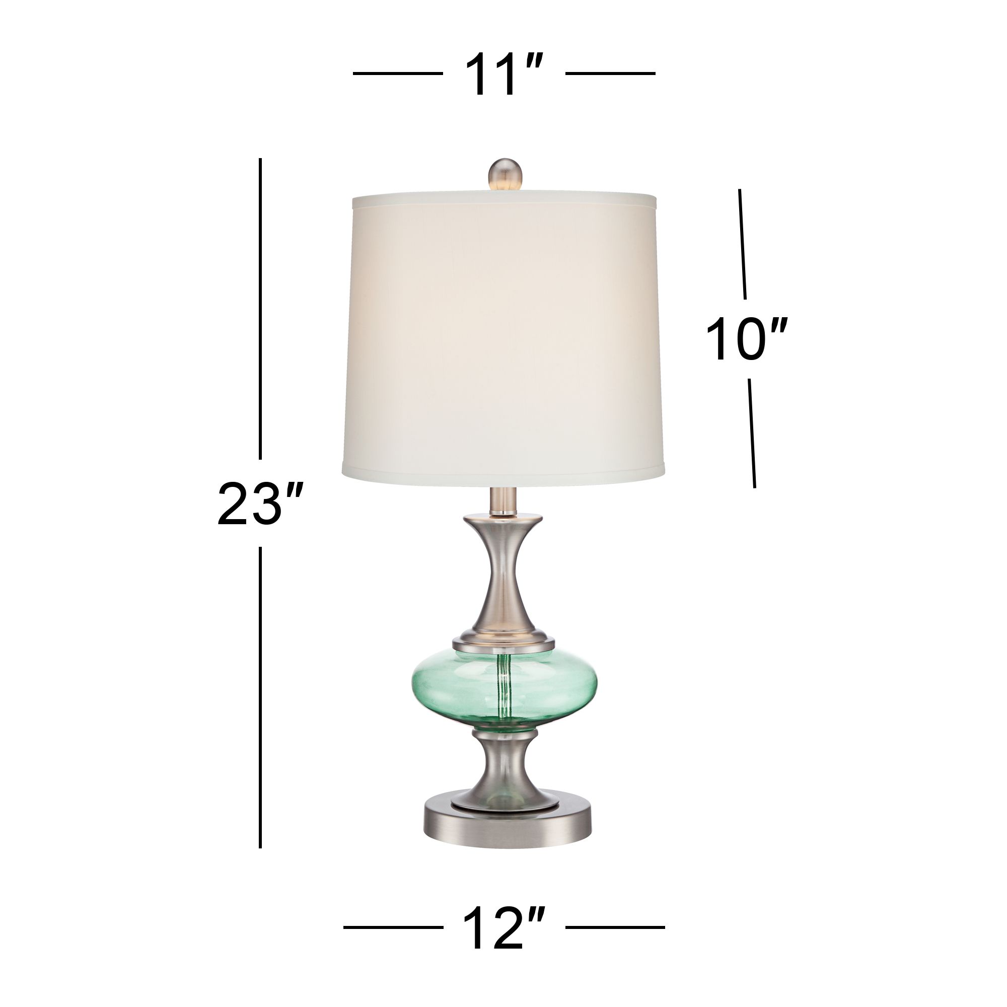 Image 7 Possini Euro Reiner 23" Blue-Green Glass Table Lamp with Dimmer more views
