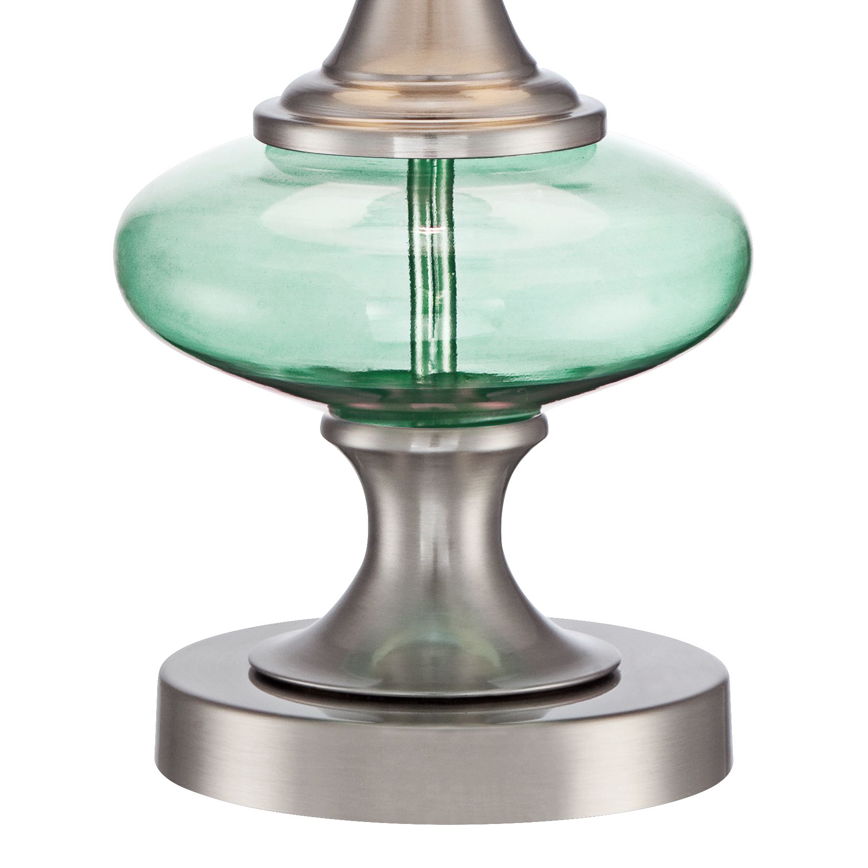 Image 5 Possini Euro Reiner 23" Nickel and Blue-Green Glass Urn Table Lamp more views