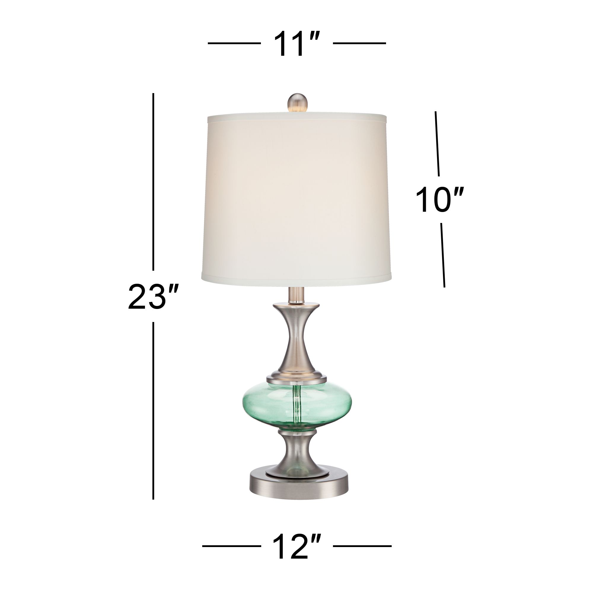 Image 6 Possini Euro Reiner 23" Nickel and Blue-Green Glass Urn Table Lamp more views