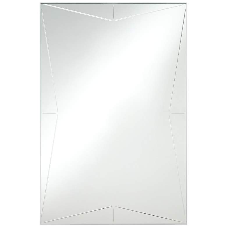 Image 2 Possini Euro Relevei Silver 26 inch x 39 inch Rectangular Wall Mirror