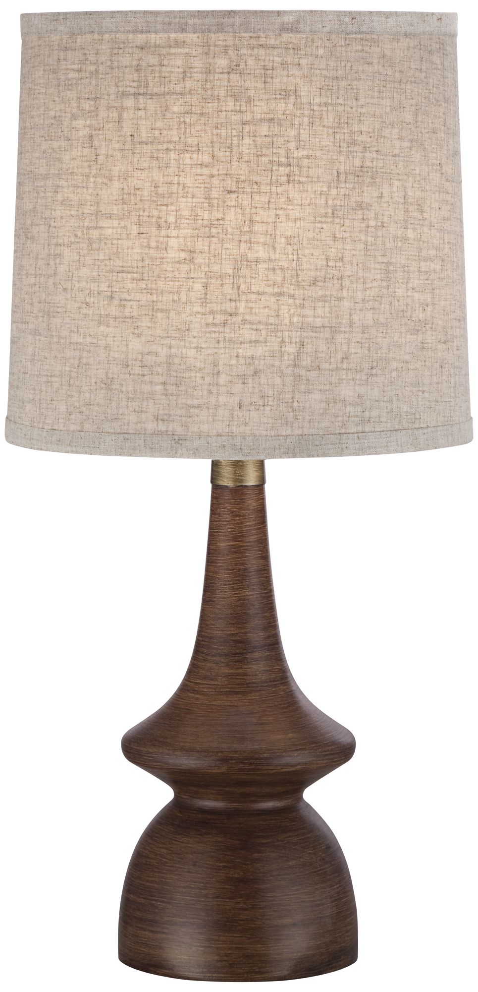 Image 3 Possini Euro Rexford 24" Walnut Finish Mid-Century Modern Table Lamp