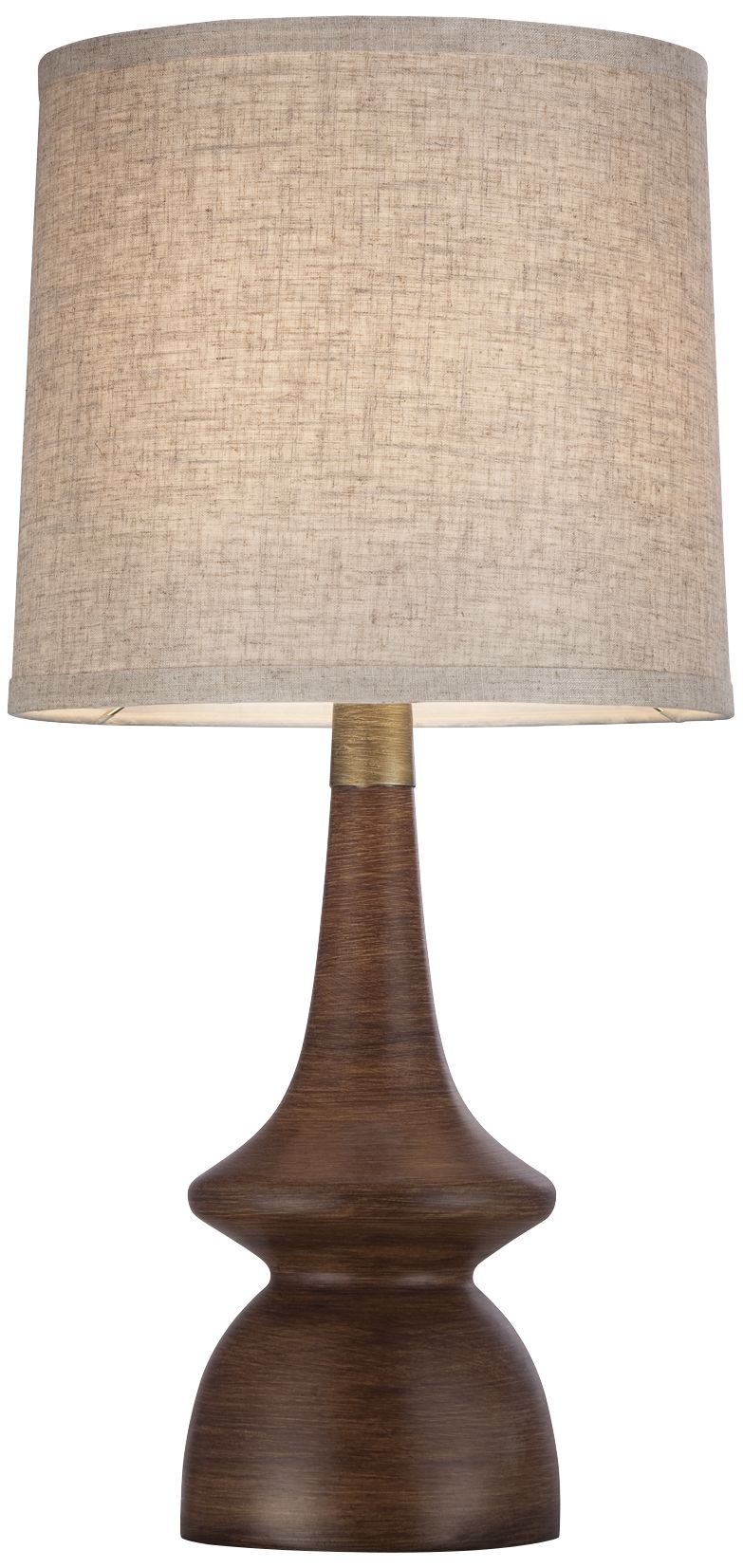 Image 3 Possini Euro Rexford 24" Walnut Finish Modern Table Lamps Set of 2 more views
