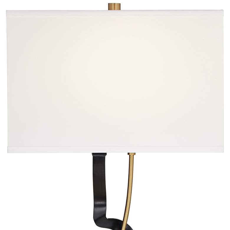 Image 4 Possini Euro Reza 31 1/2" High Black and Brass Metal Table Lamp more views