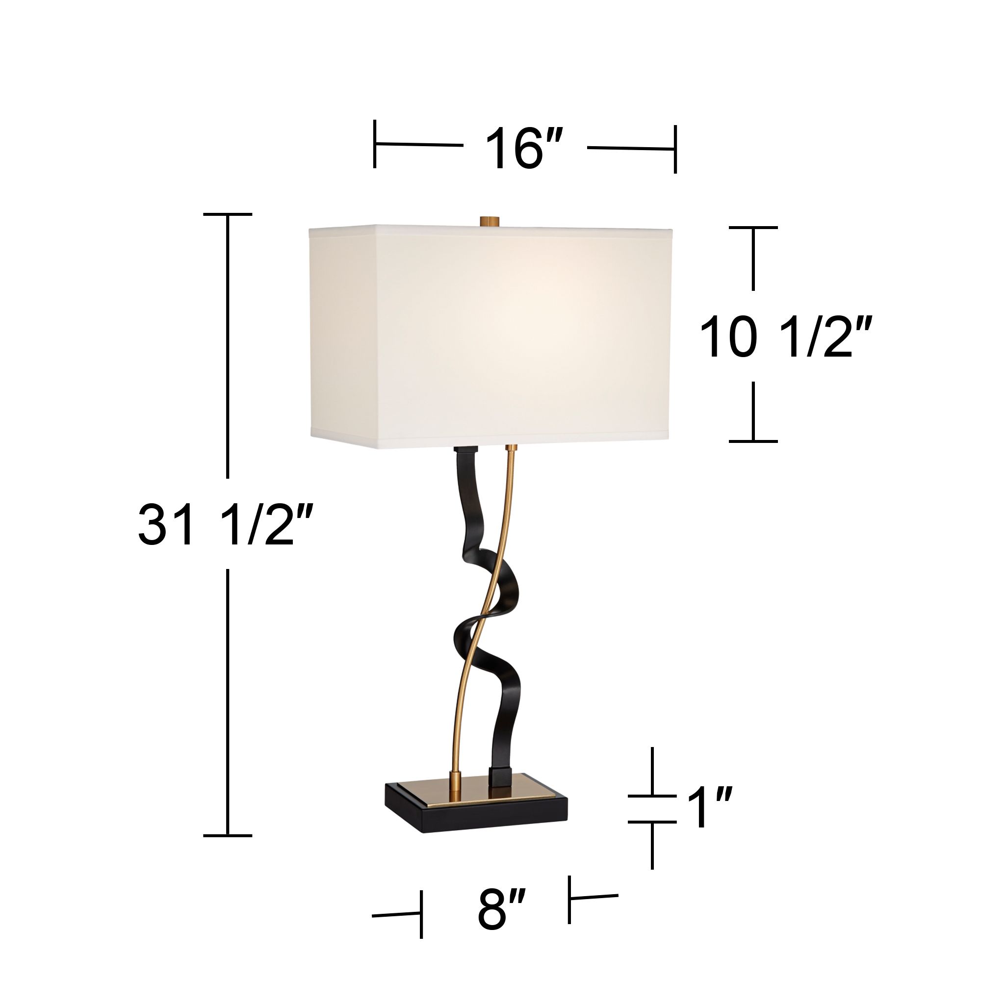 Possini Euro Reza 31 1/2" High Black and Brass Metal Table Lamp