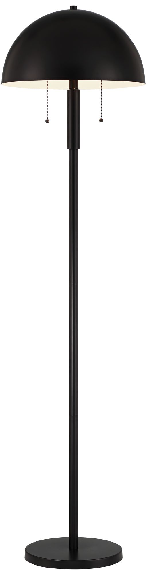 Possini Euro Rhys 62" High Black Modern Mushroom Dome Floor Lamp