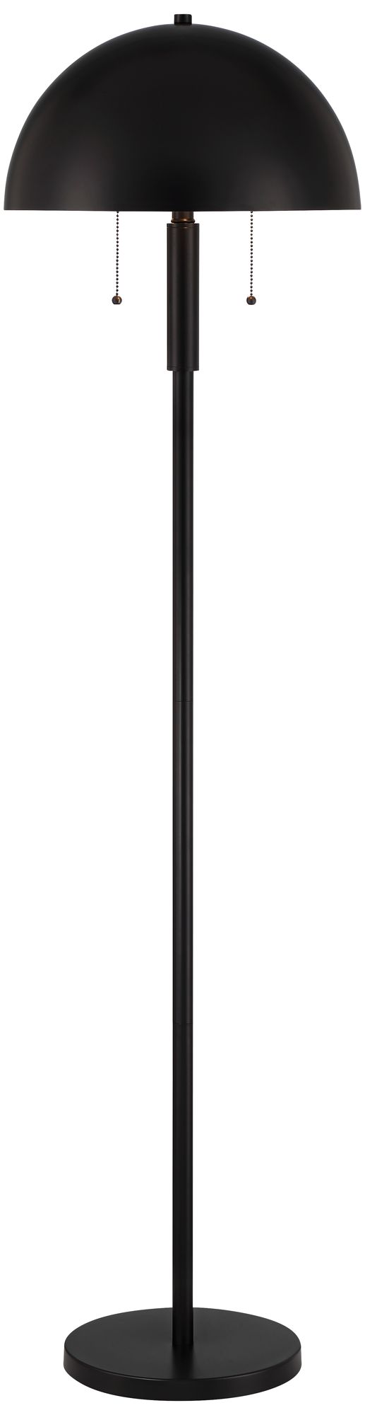 Possini Euro Rhys 62" High Black Modern Mushroom Dome Floor Lamp in scene
