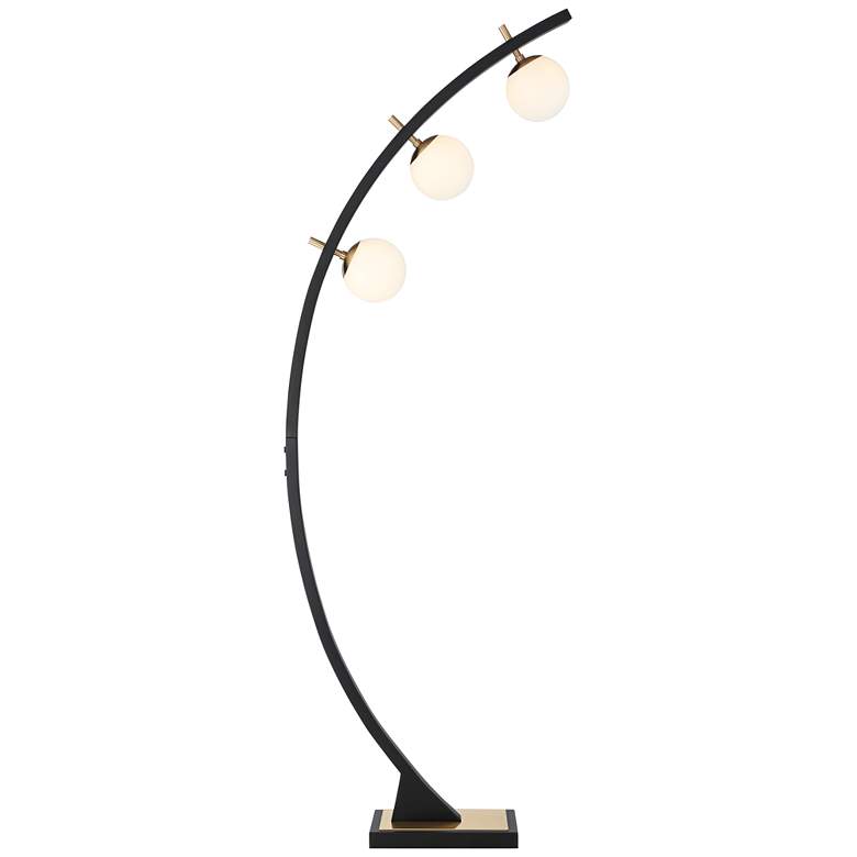 Image 2 Possini Euro Rialto 68 1/4 inch Warm Gold and Black 3-Light Arc Floor Lamp