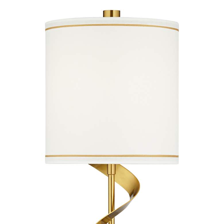 Image 4 Possini Euro Ribbon 34 1/2 inch High Marble and Gold Modern Table Lamp more views