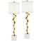 Possini Euro Ribbon 34 1/2" Marble and Gold Buffet Lamps Set of 2