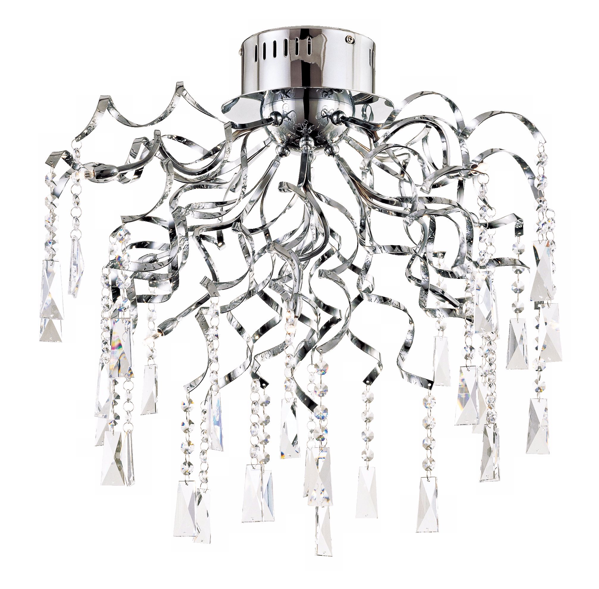 Possini Euro Ribbon Crystal 8-Light Semi Flushmount Light