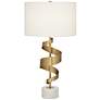 Possini Euro Ribbon Wave 30 3/4" Gold and Marble Modern Table Lamp in scene