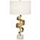 Possini Euro Ribbon Wave 30 3/4" Gold and Marble Modern Table Lamp