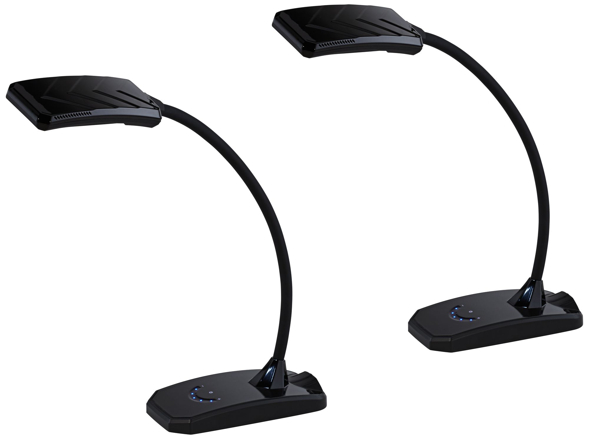 Image 2 Possini Euro Ricky Black Gooseneck LED Desk Lamps Set of 2 with USB Ports