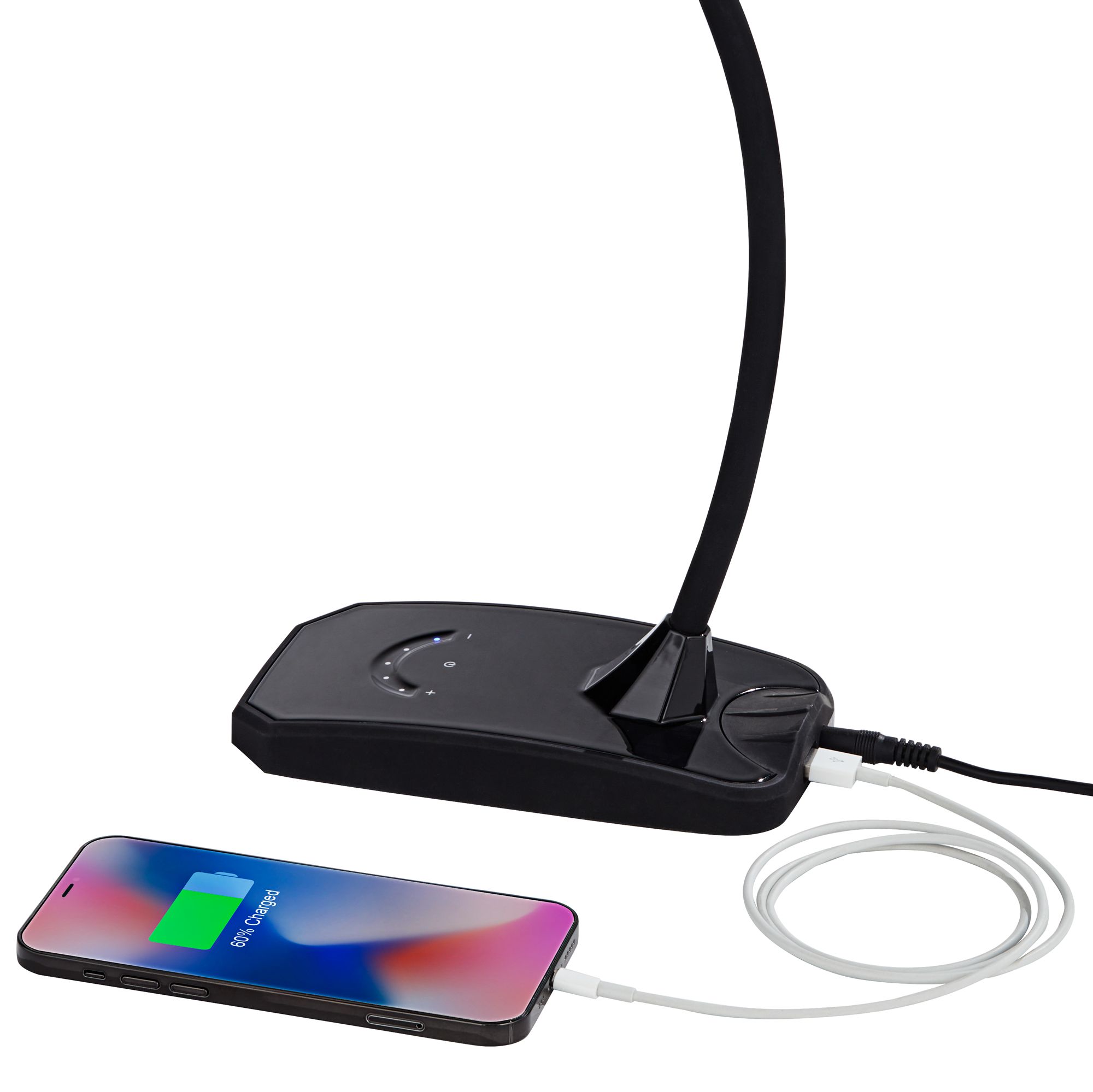 Image 5 Possini Euro Ricky Black Modern Flex Arm Gooseneck LED Light USB Desk Lamp more views