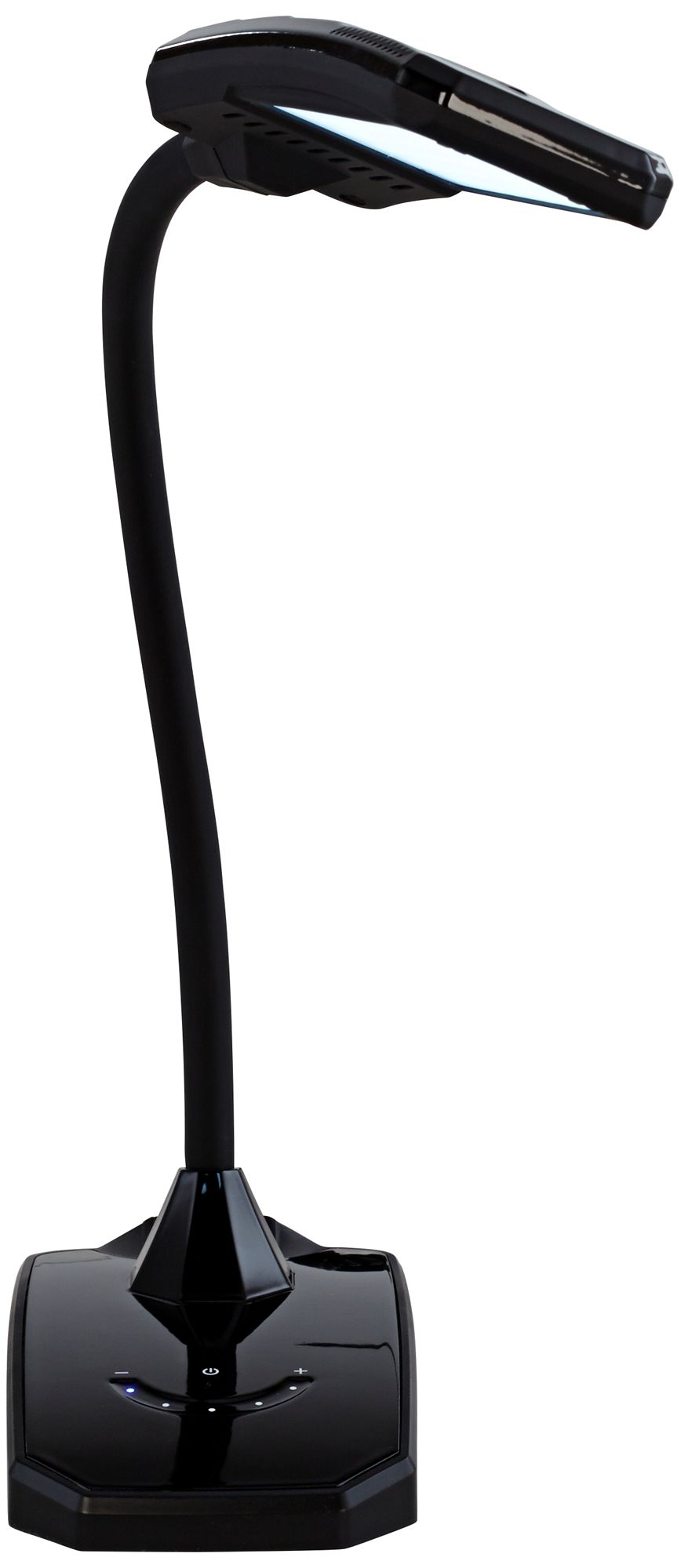 Possini Euro Ricky Black Modern Flex Arm Gooseneck LED Light USB Desk Lamp in scene