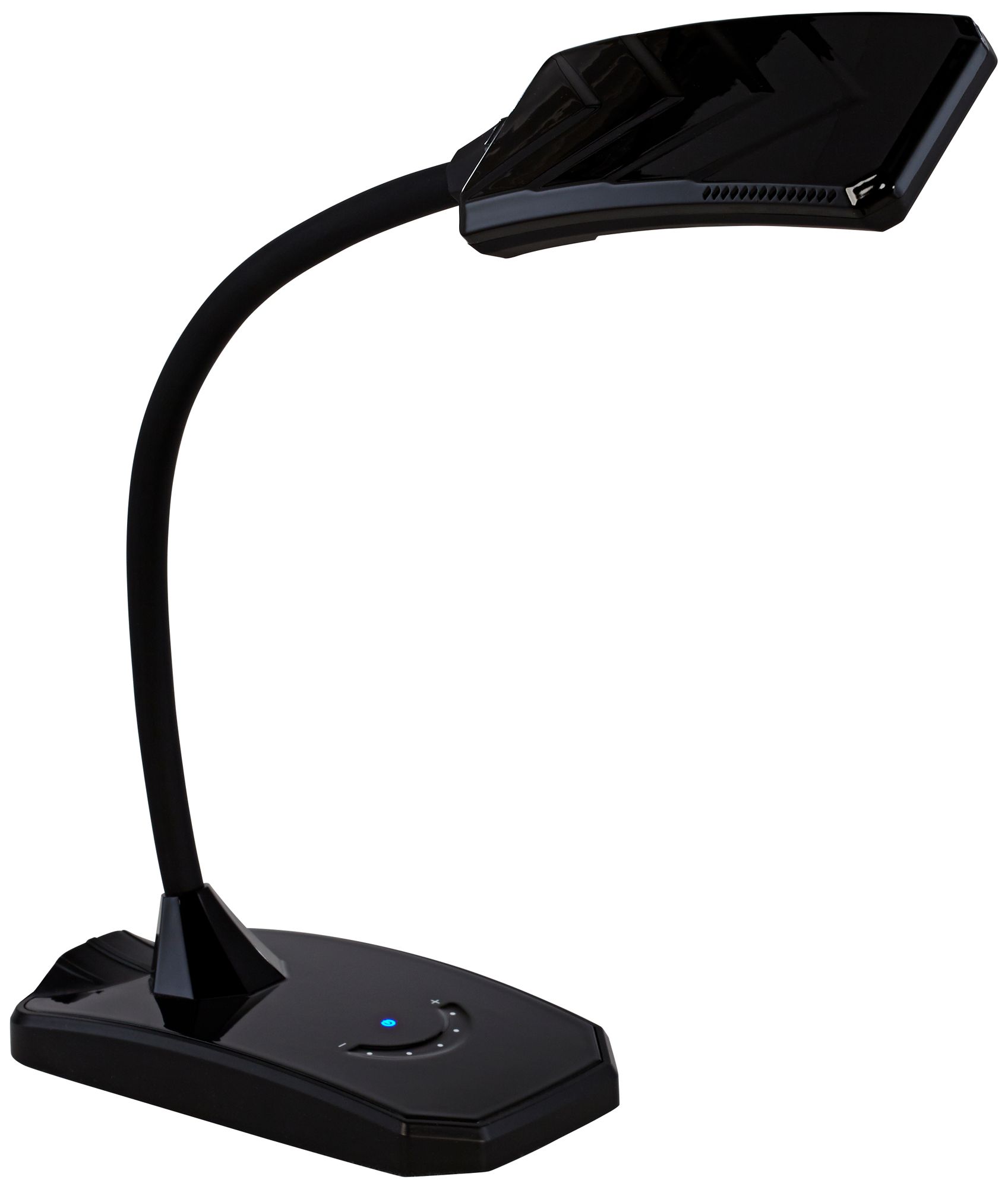 Possini Euro Ricky Black Modern Flex Arm Gooseneck LED Light USB Desk Lamp in scene