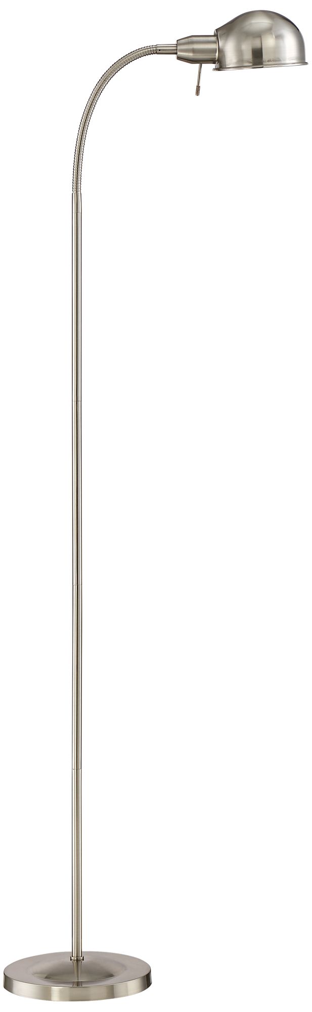 Possini Euro Ridley 61" Nickel Gooseneck Floor Lamp with USB Dimmer