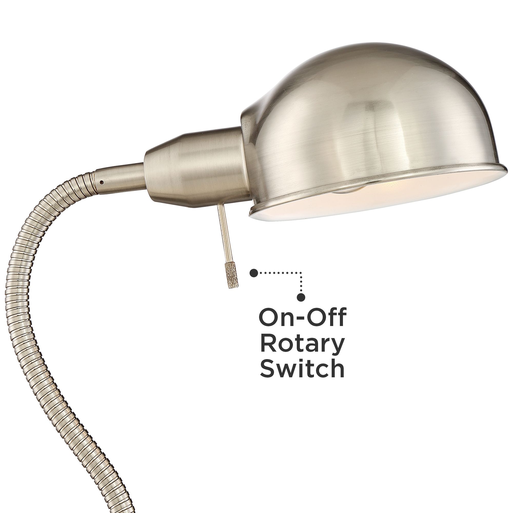 Image 3 Possini Euro Ridley 61" Nickel Gooseneck Floor Lamp with USB Dimmer more views