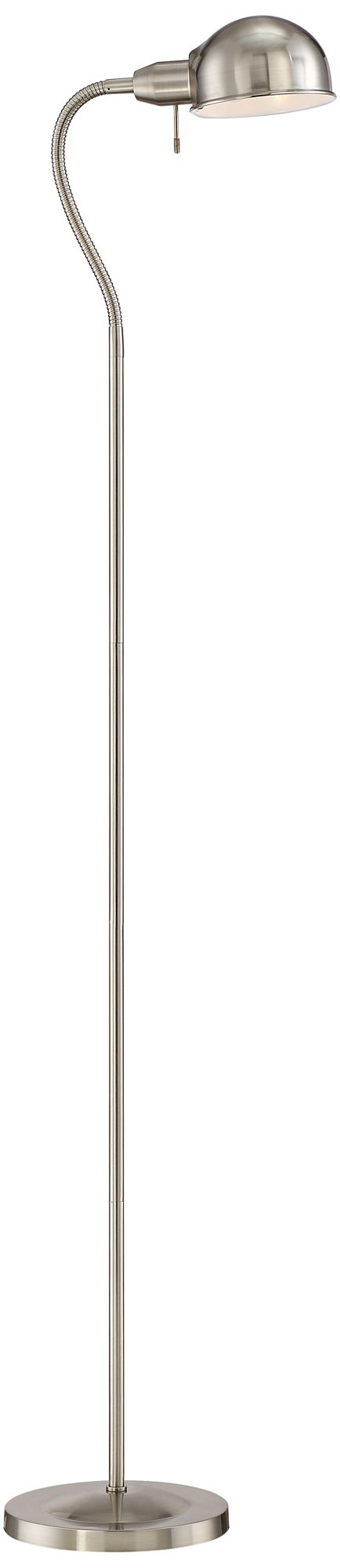 Image 7 Possini Euro Ridley 61" Nickel Gooseneck Floor Lamp with USB Dimmer more views