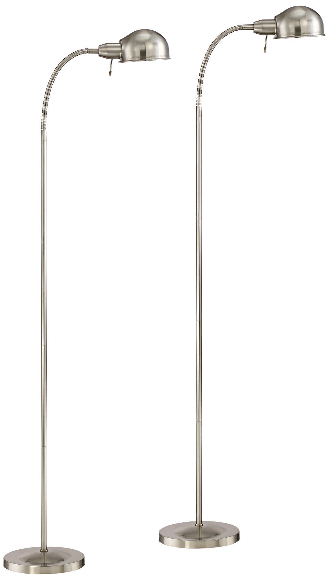 Thumbnail2 of Possini Euro Ridley 61" Satin Nickel Gooseneck Floor Lamps Set of 2
