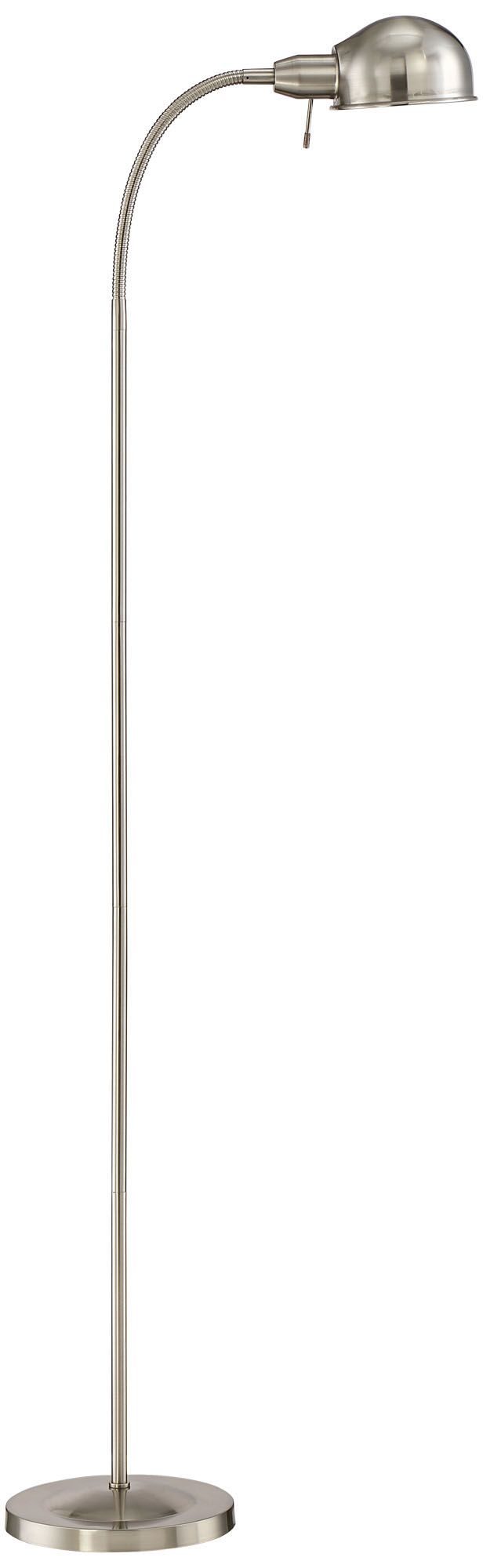 Image 3 Possini Euro Ridley 61" Satin Nickel Modern Gooseneck Floor Lamp