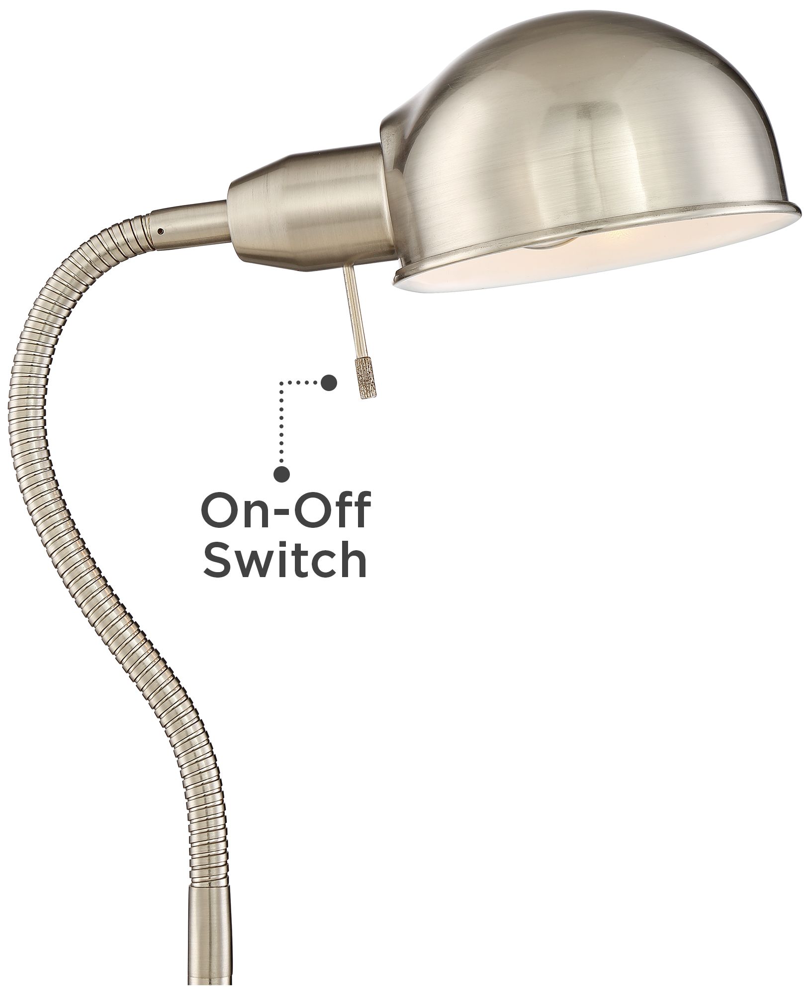 Image 4 Possini Euro Ridley 61" Satin Nickel Modern Gooseneck Floor Lamp more views