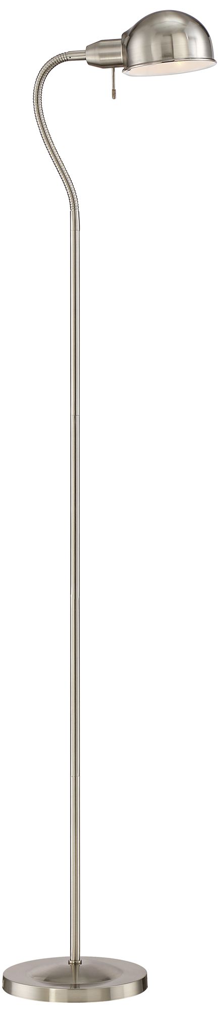 Image 6 Possini Euro Ridley 61" Satin Nickel Modern Gooseneck Floor Lamp more views