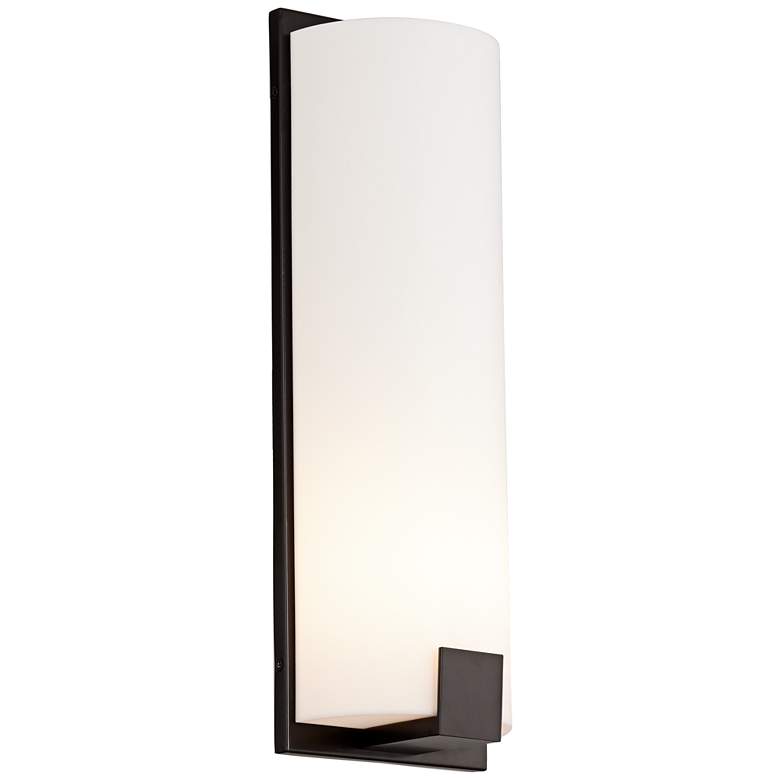 Image 1 Possini Euro Rigdon 19 1/2" High Bronze and White Acrylic Wall Sconce