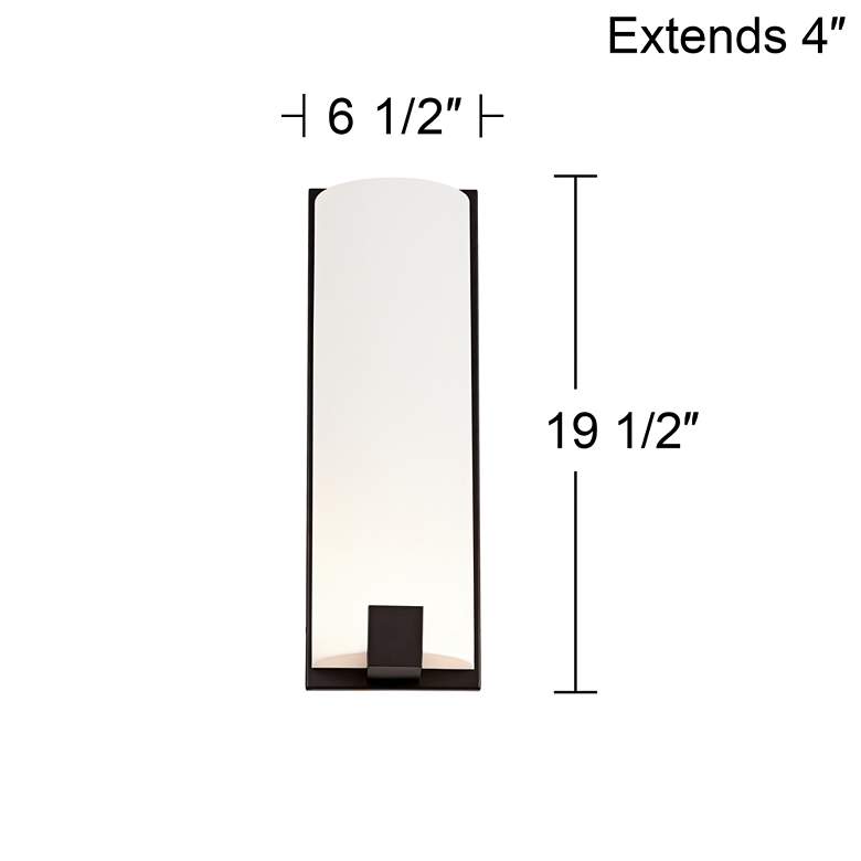 Image 3 Possini Euro Rigdon 19 1/2" High Bronze and White Acrylic Wall Sconce more views