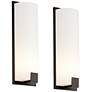 1_Possini Euro Rigdon 19 1/2"H Bronze & White Wall Sconce Set of 2