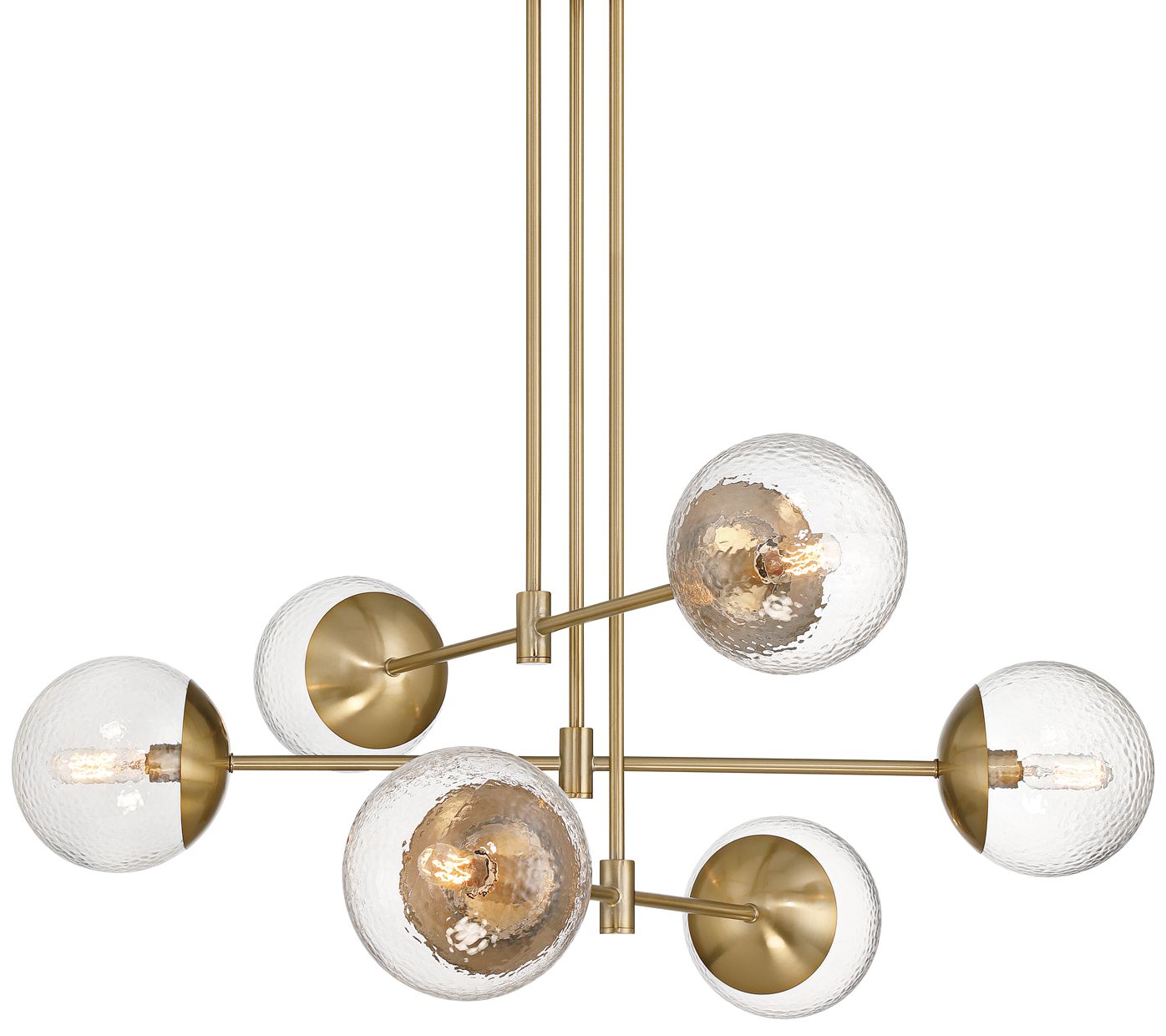Image 2 Possini Euro Rigsby 32"W Soft Gold and Water Glass 6-Light Chandelier