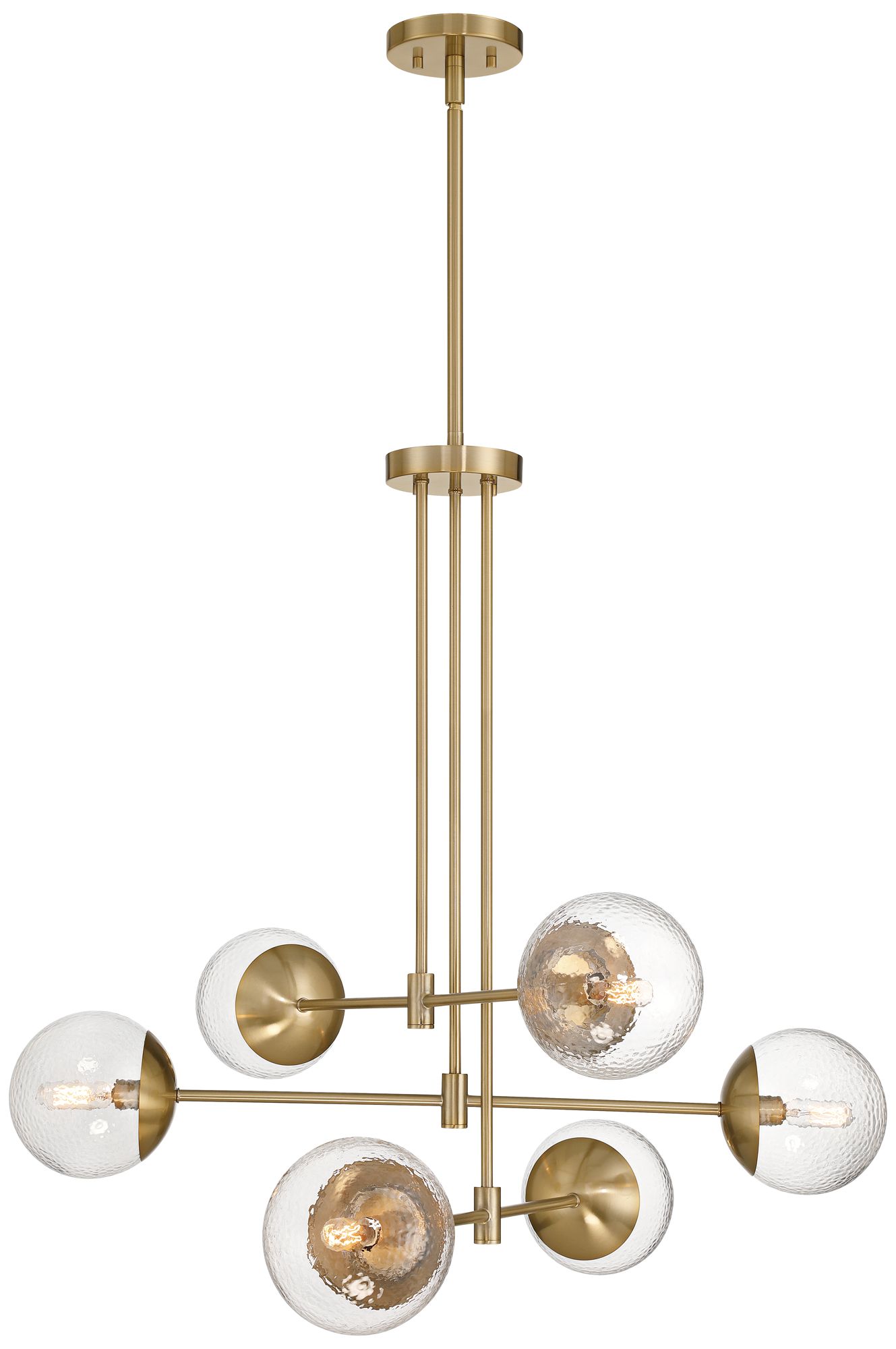 Image 6 Possini Euro Rigsby 32"W Soft Gold and Water Glass 6-Light Chandelier more views