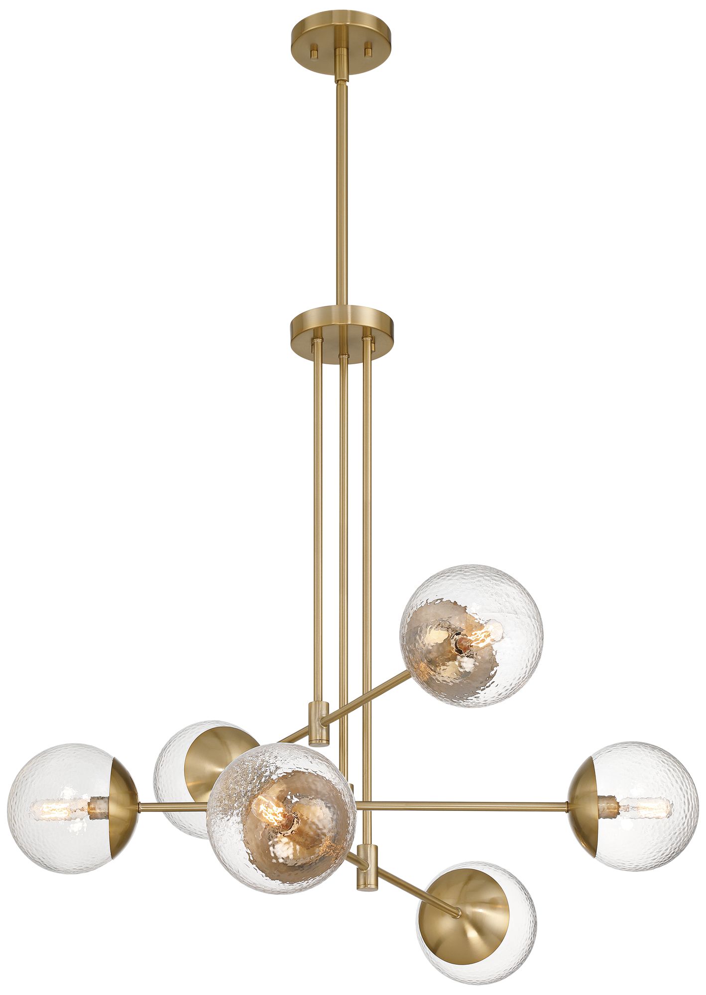 Watch A Video About the Possini Euro Rigsby Soft Gold Hammered Glass 6 Light Chandelier