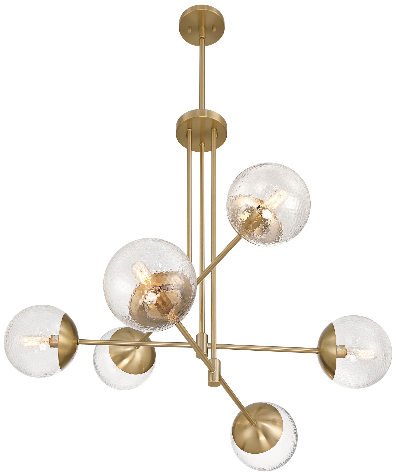 Watch A Video About the Possini Euro Rigsby Soft Gold Hammered Glass 6 Light Chandelier