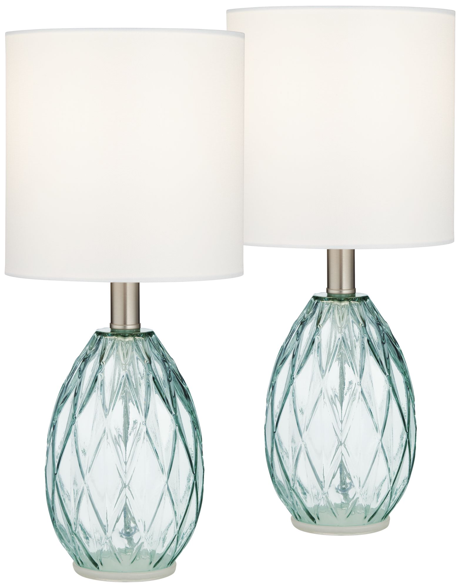 Image 3 Possini Euro Rita 14 3/4" Glass Table Lamp Set of 2 with Smart Sockets