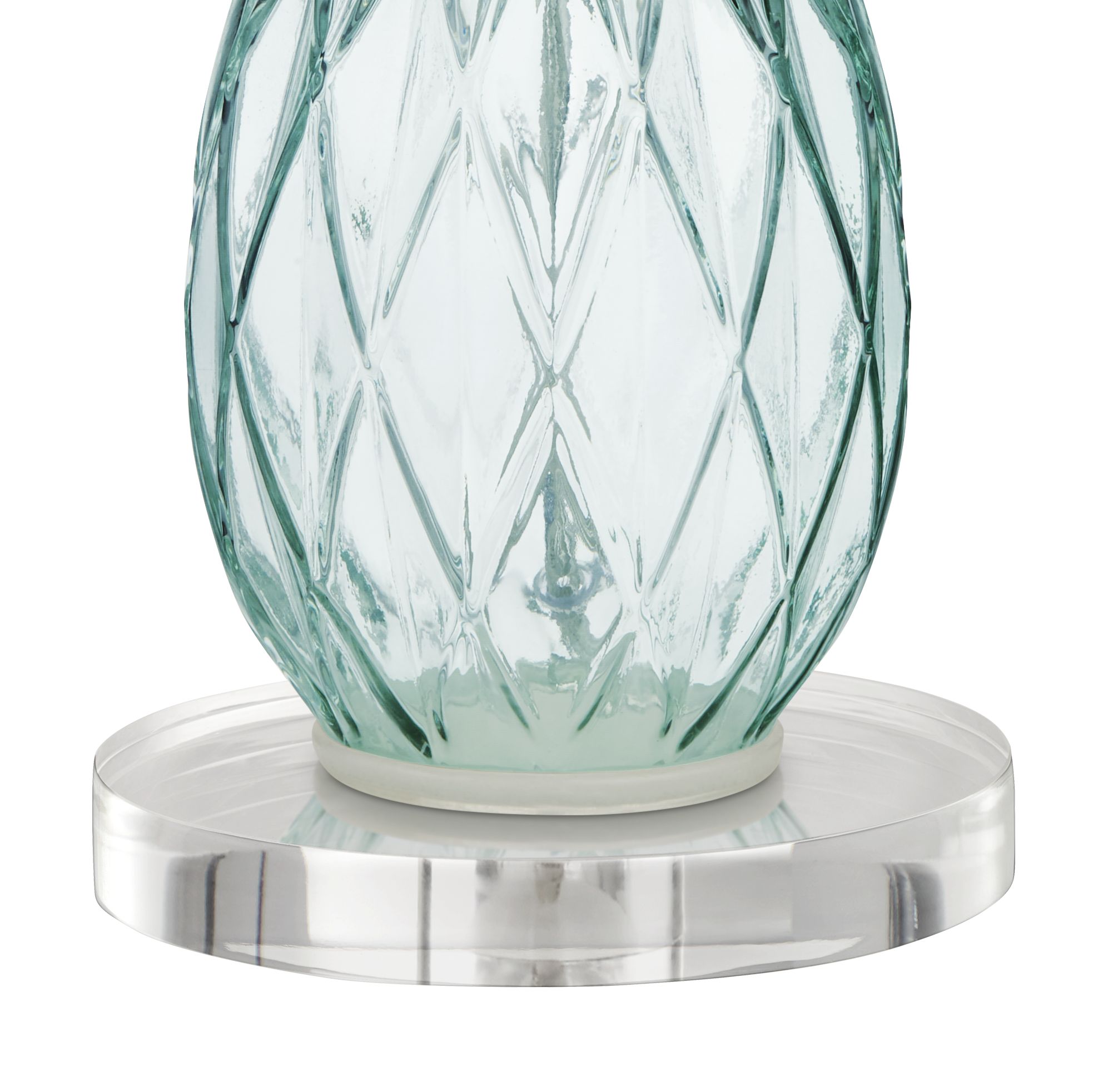 Image 4 Possini Euro Rita 18 1/2" Blue Glass Lamps Set with Acrylic Risers more views