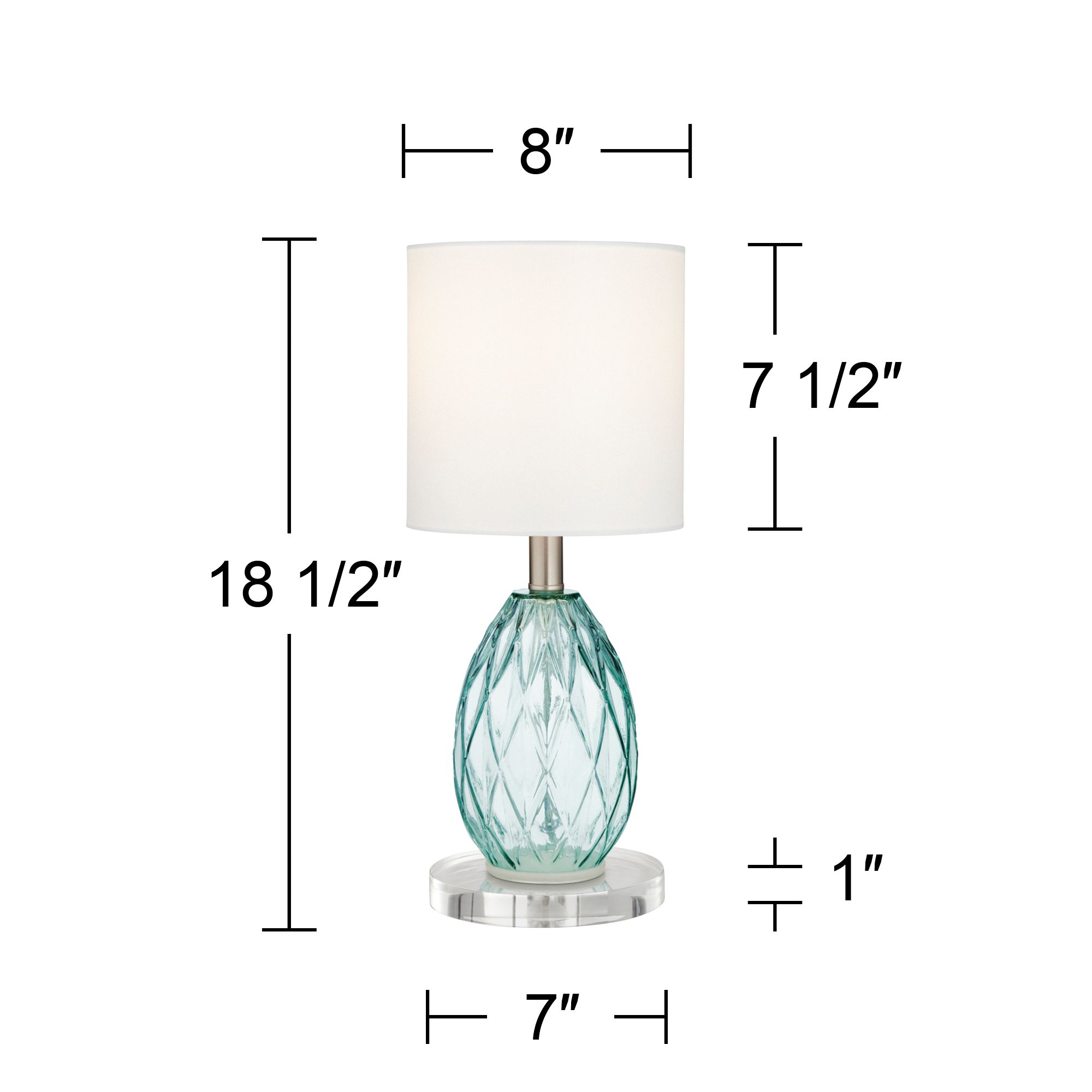 Image 5 Possini Euro Rita 18 1/2" Blue Glass Lamps Set with Acrylic Risers more views
