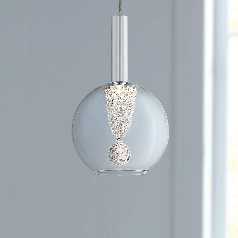 Image 1 Possini Euro Ritzville 7" Wide Chrome LED Mini Pendant
