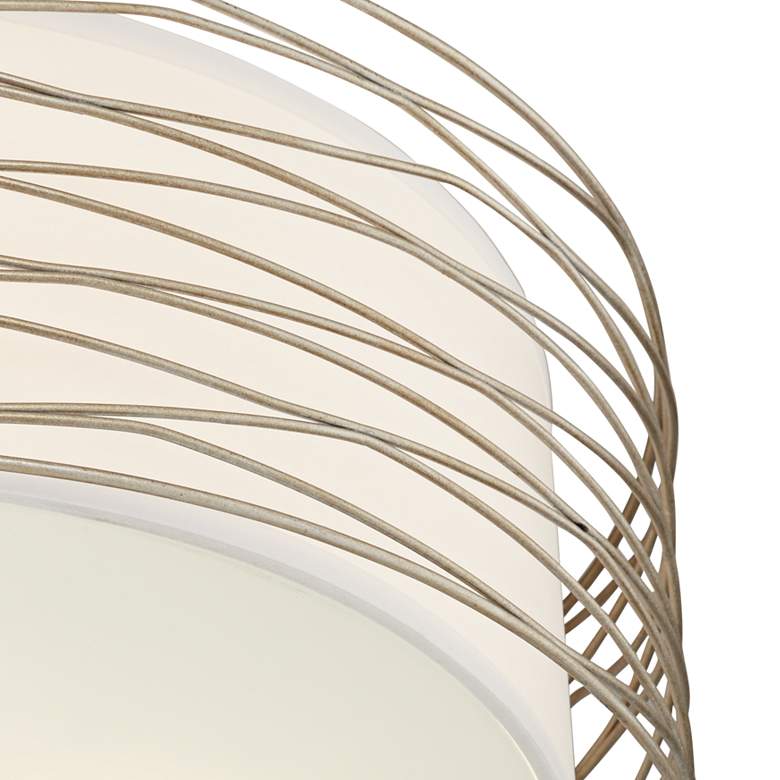Image 3 Possini Euro Rivulet 18" Wide Spun Silver Metal Ceiling Light more views