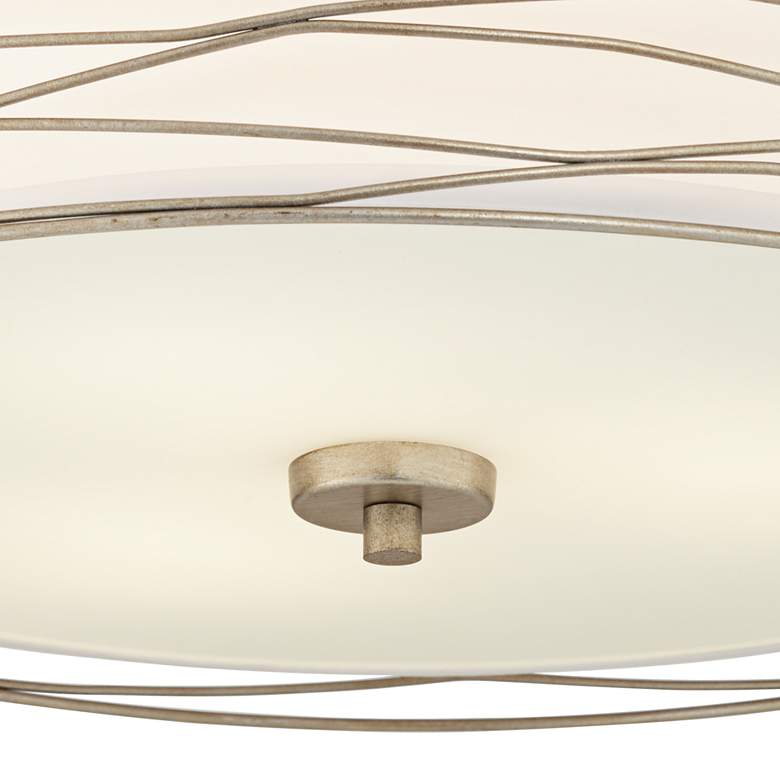 Image 4 Possini Euro Rivulet 18" Wide Spun Silver Metal Ceiling Light more views