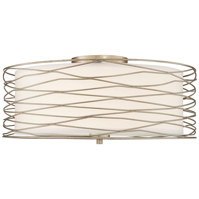 Image 5 Possini Euro Rivulet 18" Wide Spun Silver Metal Ceiling Light more views