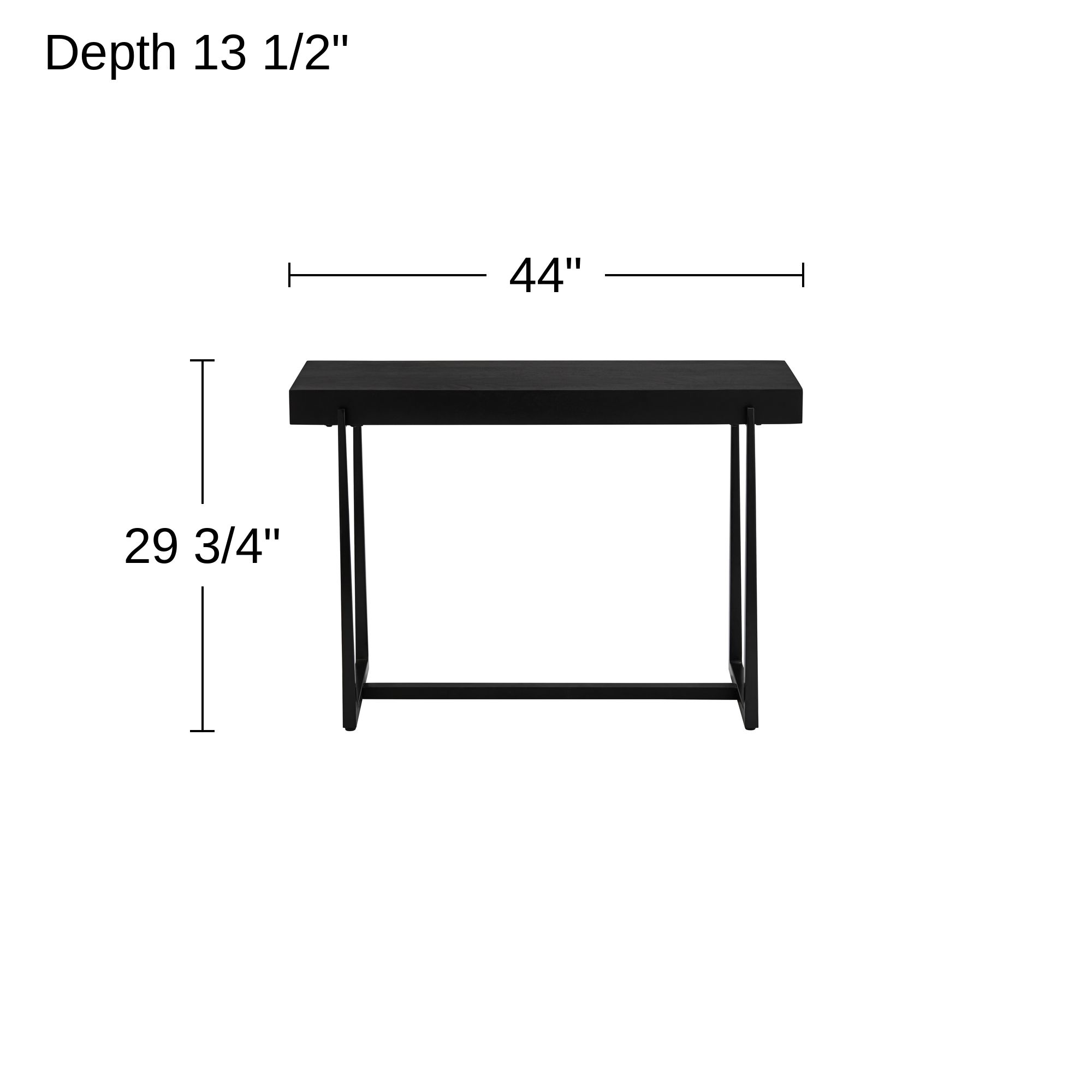 Possini Euro Roanoke 44" Wide Black Wood Console Table in scene