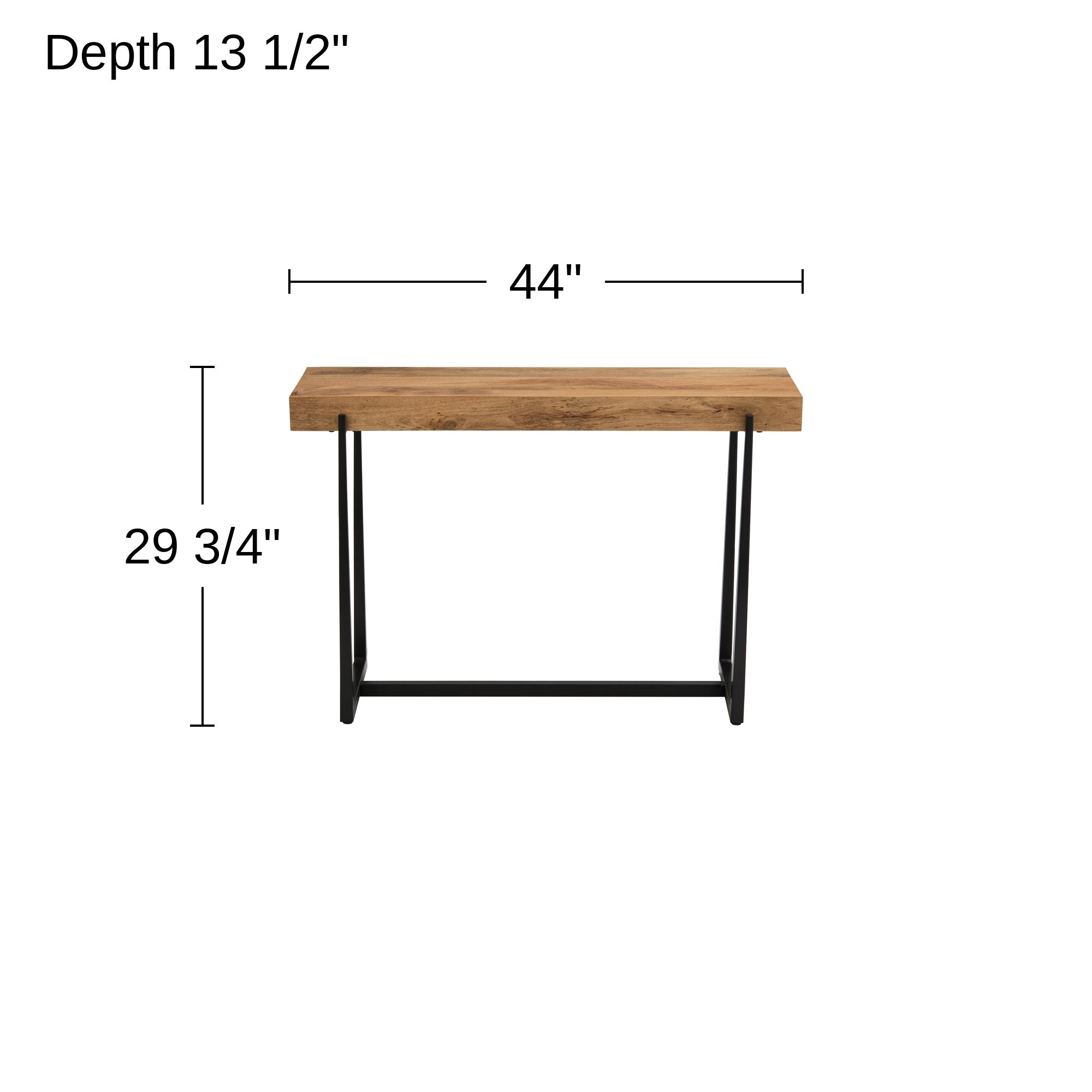 Possini Euro Roanoke 44" Wide Natural Wood Console Table in scene