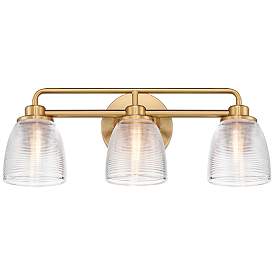 Image2 of Possini Euro Robyn 21 1/2" Wide 3-Light Glass and Gold Bath Fixture