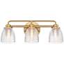Possini Euro Robyn 21 1/2" Wide 3-Light Glass and Gold Bath Fixture